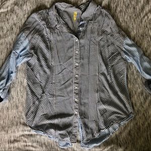 Free people blue pinstriped shirt.